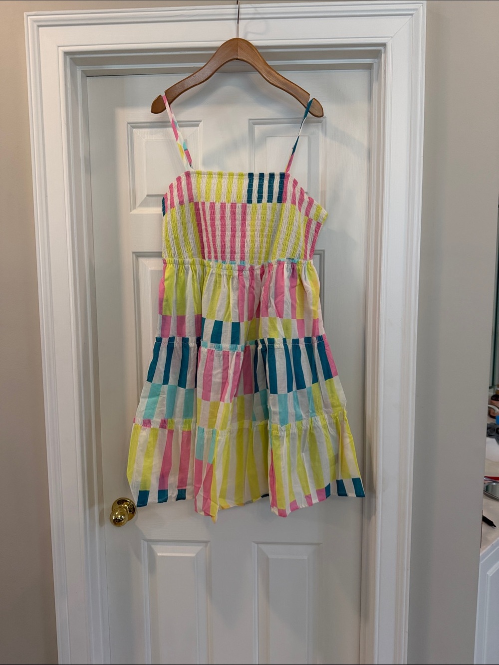 Multicolor Striped Sundress/Coverup - Yellow, Pink & Blue